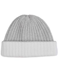 Fedeli - Two-Tone Ribbed-Knit Beanie Hat - Lyst