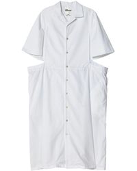 Noir Kei Ninomiya - Cut-out Cotton Shirtdress - Lyst