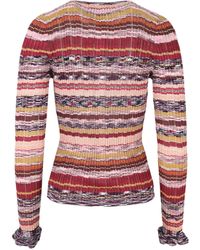Ulla Johnson - Cárdigan de canalé a rayas - Lyst