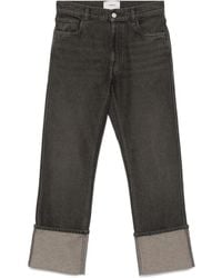 Coperni - High-Waisted Wide-Leg Jeans With Folded Hem Detail - Lyst