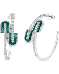 UNION LOS ANGELES - U Diamond And Malachite Hoop Earrings - Lyst