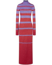 Rabanne - Striped-pattern Lurex Maxi Dress - Lyst