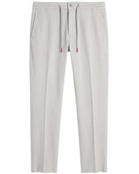 Kiton - Drawstring Raw-Cut Trousers - Lyst