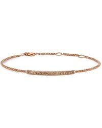 David Yurman - 18Kt Rose Petite Pavé Bar Diamond Bracelet (1.7Mm) - Lyst