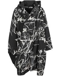 Moyuru - Scribble-Print Hooded Jacket - Lyst