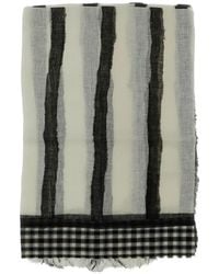 Exquisite J - Stripe-Print Gingham-Trim Scarf - Lyst