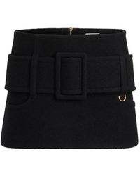 Patou - Wollen Mini-Rok Met Ceintuur - Lyst