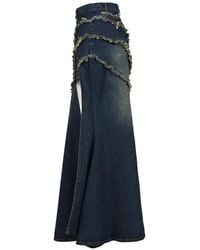 VIVAMUS - Long Frayed Tiered Skirt - Lyst