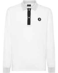 Billionaire - Crest-embroidered Cotton Polo Shirt - Lyst
