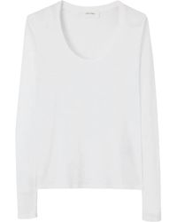 American Vintage - Jacksonville T-Shirt Met Diepe Ronde Hals En Lange Mouwen - Lyst