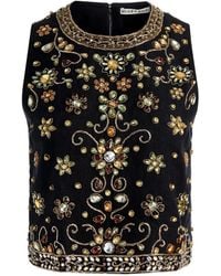 Alice + Olivia - Top Amal Con Detalle De Cristales - Lyst