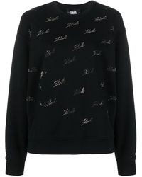 Karl Lagerfeld - Logo-embellished Cotton-blend Sweatshirt - Lyst
