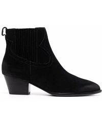 Ash - Harper Pointed-Toe Stacked-Heel Ankle Boots - Lyst