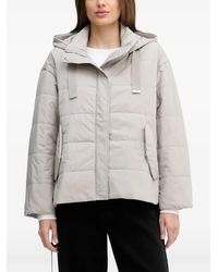 Sisley - Hooded Quilted Jacket - Lyst