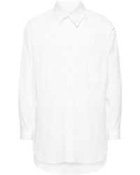 Yohji Yamamoto - Asymmetric-collar Cotton Shirt - Lyst