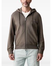 ARMANI EXCHANGE - Logo-Print Zip-Up Hoodie - Lyst