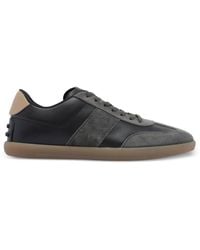 Tod's - Suede-Panelled Sneakers - Lyst