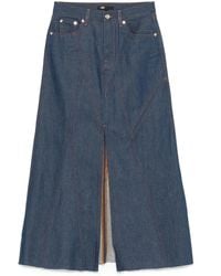 Maje - Denim Midi Skirt - Lyst