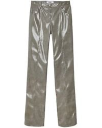 MSGM - Glossy-Finish Straight-Leg Trousers - Lyst