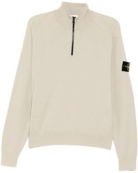 Stone Island - Compass-Patch Half-Zip Sweater - Lyst