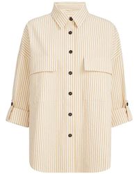 Brunello Cucinelli - Techno-cotton Striped Seersucker Shirt With Monili - Lyst