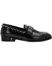 Philipp Plein - Stud-Embellished Leather Loafers - Lyst
