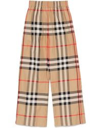 Burberry - Pantalones de algodón con motivo Vintage Check - Lyst