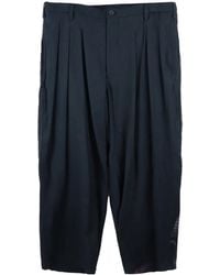 Yohji Yamamoto - Graphic-Print Pleated Tapered Trousers - Lyst