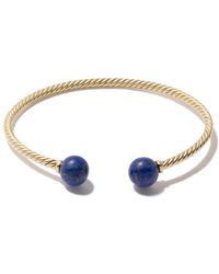 David Yurman 18kt yellow gold Solari lapis lazuli bead cuff bracelet - Métallisé