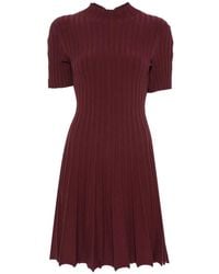 Maje - Ribbed-Knit Funnel-Neck Midi Dress - Lyst