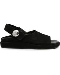 SERGIO MORETTI FIRENZE - Logo-Plaque Touch-Strap Sandals - Lyst
