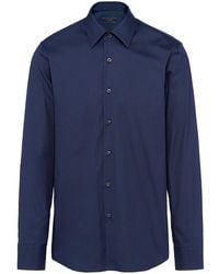 Prada - Long-sleeved Poplin Shirt - Lyst