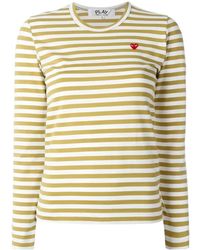 COMME DES GARÇONS PLAY - Heart-Patch Striped Top - Lyst