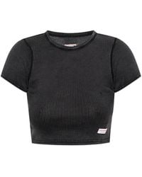Alexander Wang - Ribbed Cropped T-Shirt - Lyst