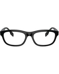 Burberry - Logo-Print Rectangle-Frame Glasses - Lyst