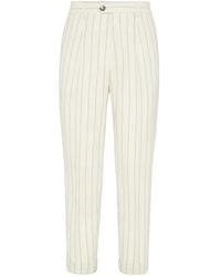 Brunello Cucinelli - Striped Trousers - Lyst