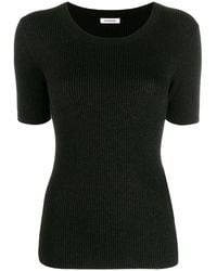 P.A.R.O.S.H. - Ribbed-Knit Short-Sleeve T-Shirt - Lyst