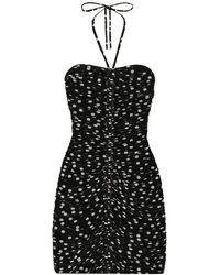 Dolce & Gabbana - Drapiertes Tüllkleid mit Polka Dots - Lyst