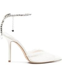 Jimmy Choo - Saeda Crystal-Embellished Lace Pumps - Lyst