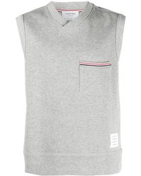 Thom Browne - Rwb-stripe Cotton Vest - Lyst