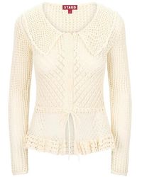 STAUD - Vienna Open-Knit Cardigan - Lyst