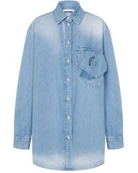 Moschino - Long-Sleeve Denim Shirt - Lyst
