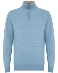 Fedeli - Quarter-Zip Long-Sleeve Sweater - Lyst