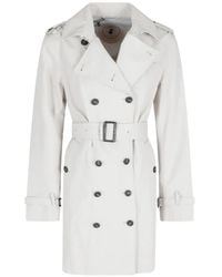 Save The Duck - Double-Breasted Belted Coat - Lyst