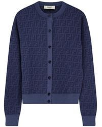 Fendi - Ff-Pattern Buttoned Cardigan - Lyst