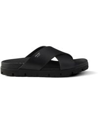 Prada - Crisscross Rubber Slides - Lyst