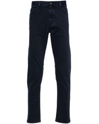 Zegna - Halbhohe Jeans mit Logo-Patch - Lyst