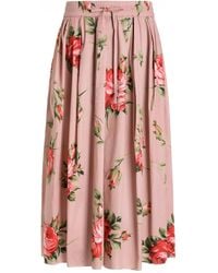 Dolce & Gabbana - Roses Bouquet Long Skirt - Lyst