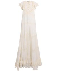 Philosophy Di Lorenzo Serafini - Ruffled Lace-Trim Maxi Dress - Lyst