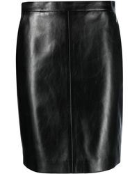 Saint Laurent - Vertical-seamed Leather Pencil Skirt - Lyst